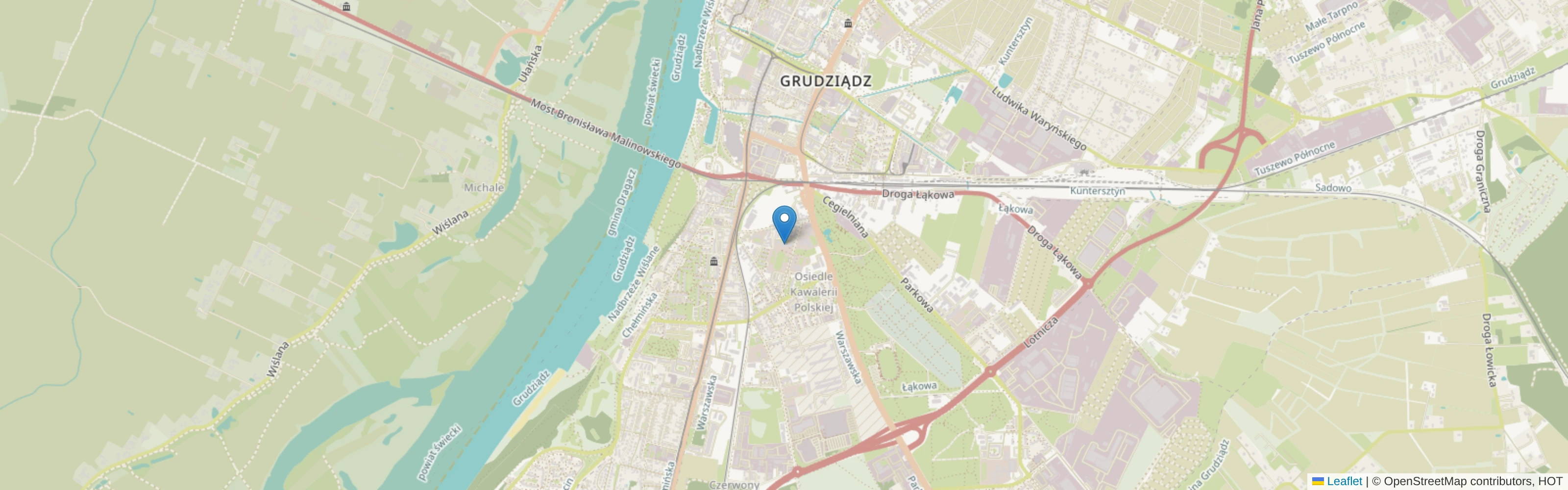 Mapa lokalizacji Zespołu Szkół Technicznych w Grudziądzu, ul. Hoffmanna 1-7